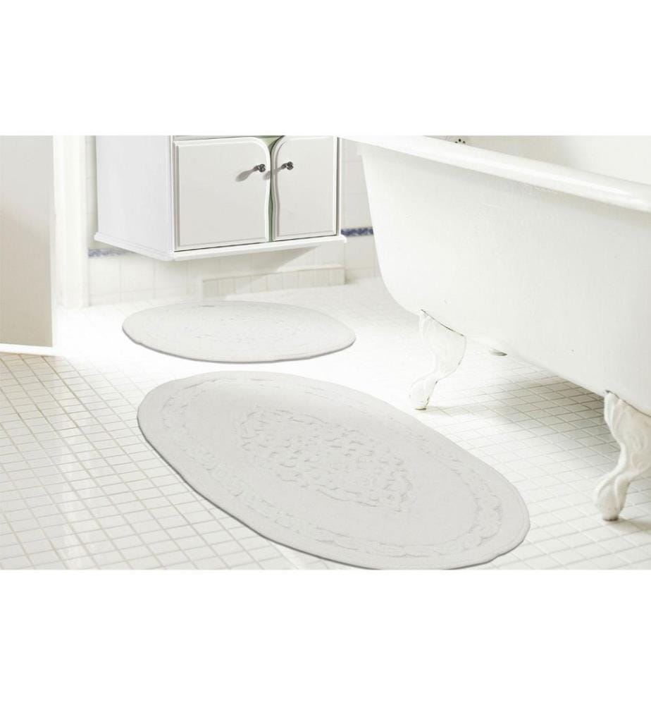 Badematten-Set, 2-teilig, Creme, Baumwolle, 5 mm Florhöhe
