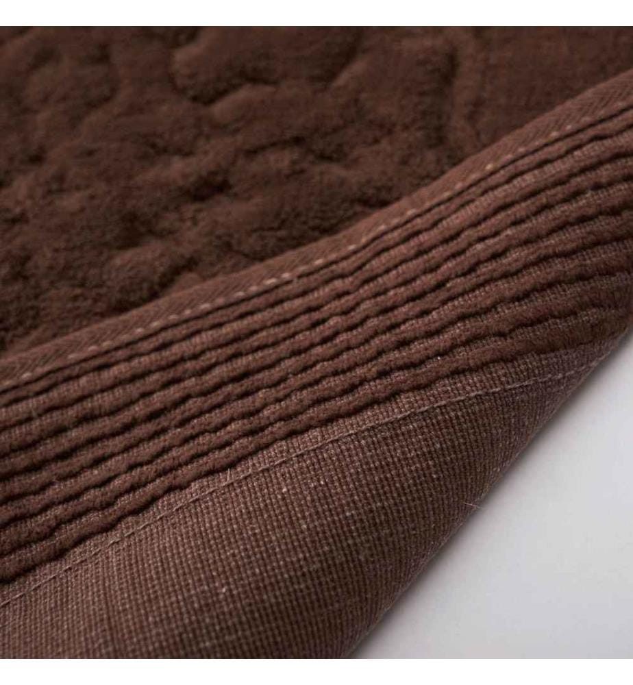 Set di tappeti da bagno, 2 pezzi, marrone scuro, cotone, altezza pelo 5 mm