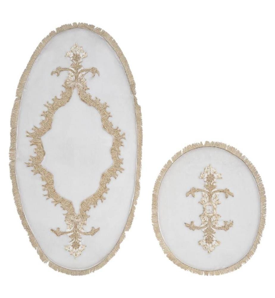 Badematten-Set, 2-teilig, Creme, Polyester, 15 mm Florhöhe