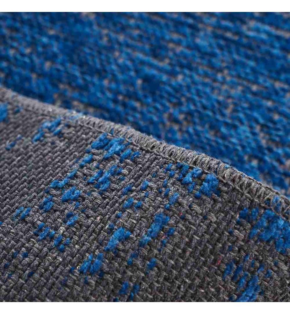 Set di tappeti da bagno, 2 pezzi, blu, cotone, altezza pelo 15 mm