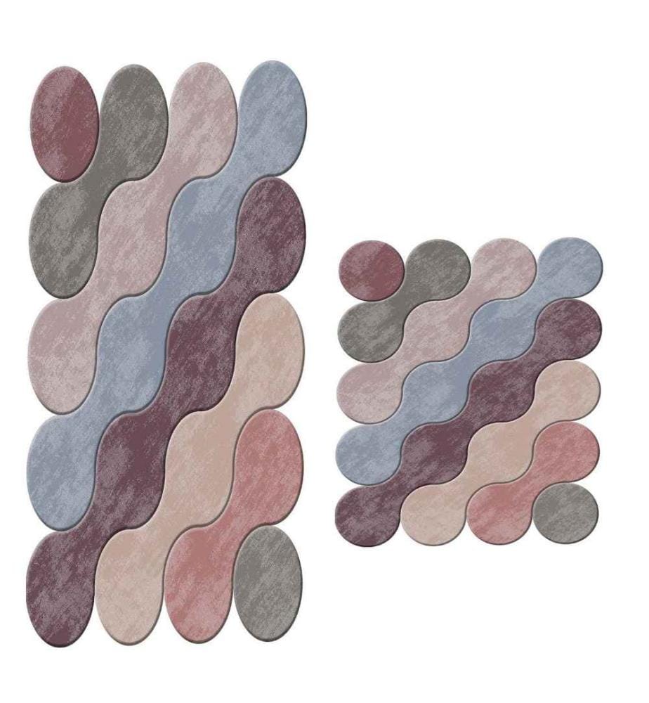 Bathmat Set, 2 Pieces, Multicolor, Polyester, 1300 gr-m²