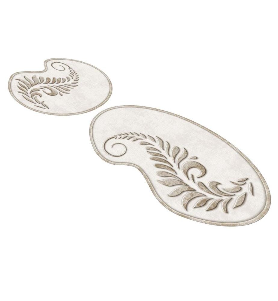 Bathmat Set, 2 Pieces, Cream, Polyester, 1300 gr-m²