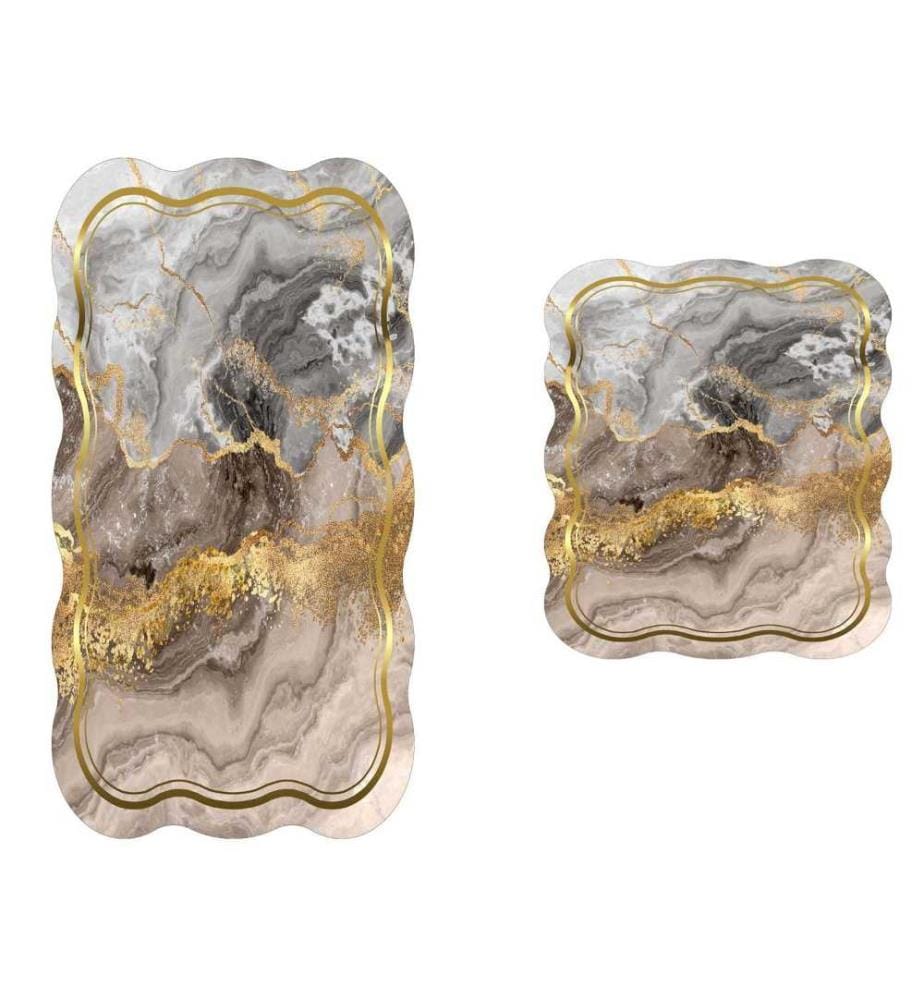 Bathmat Set, 2 Pieces, Cream, Polyester, 1300 gr-m²