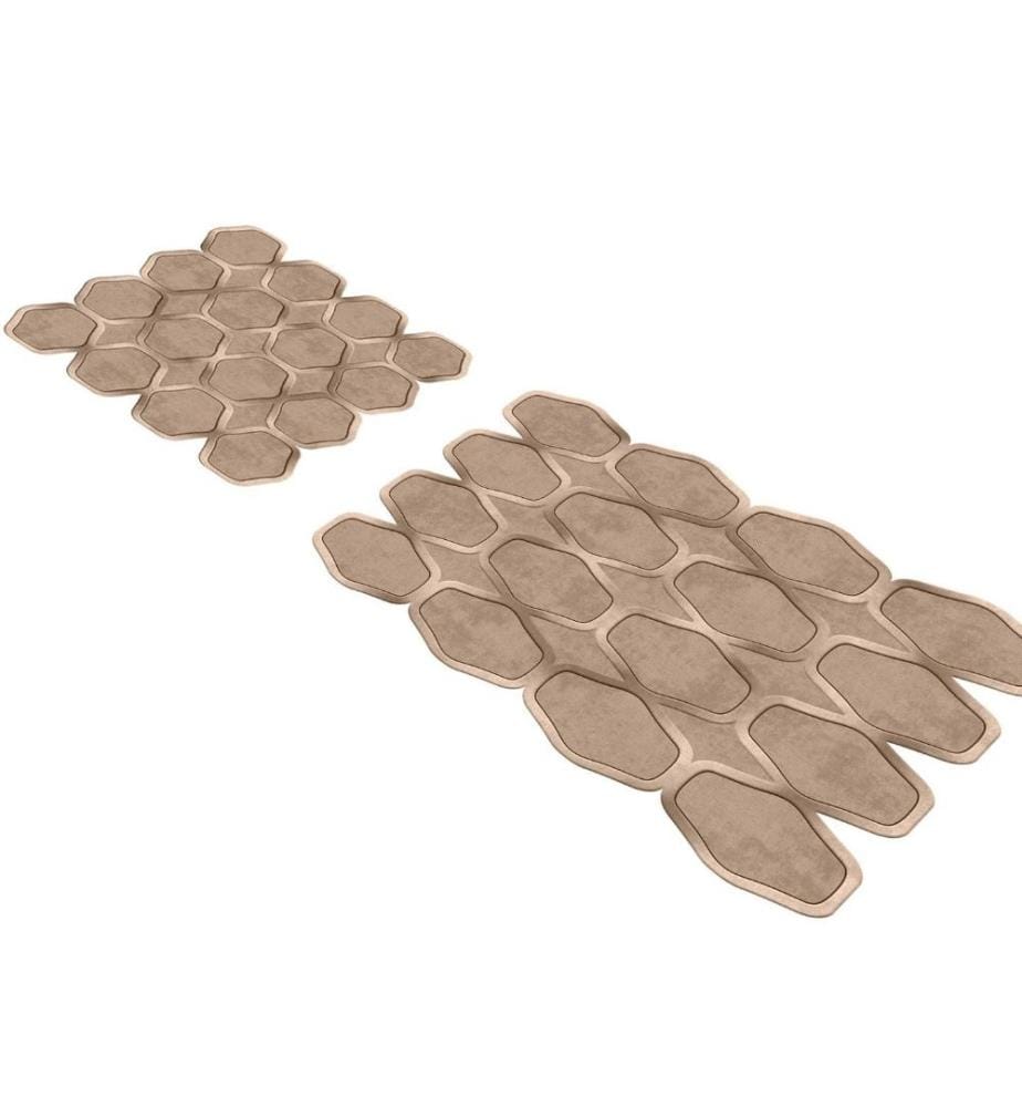 Bathmat Set, 2 Pieces, Cream, Polyester, 1300 gr-m²