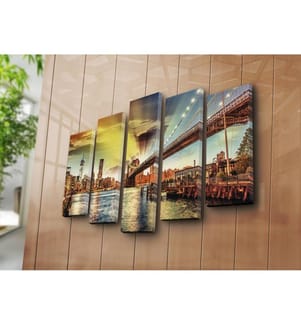 Quadro decorativo su tela, 5 pezzi, multicolore, 100% TELA SCAMOSCIATA