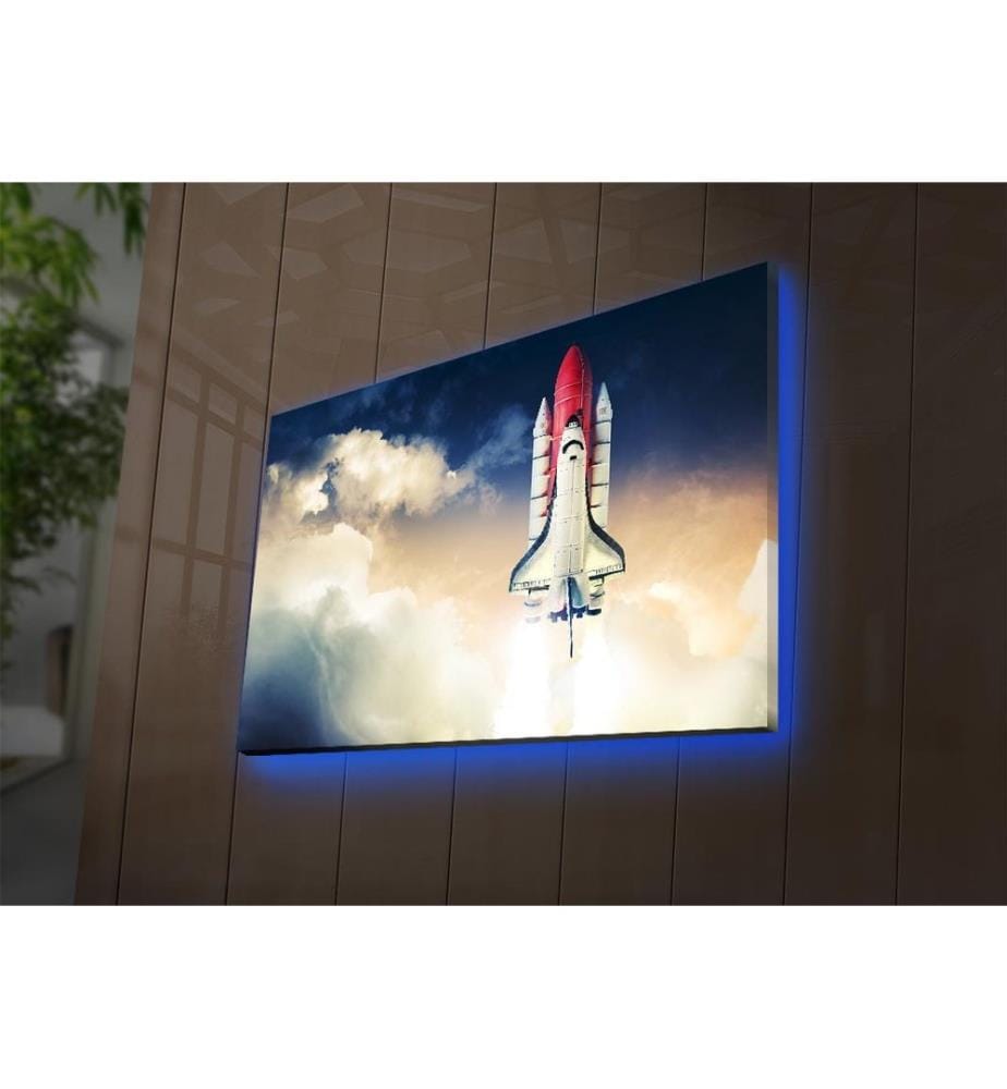 Dekoratives Leinwandbild mit LED-Beleuchtung, mehrfarbig, 100 % SUEDE CANVAS, Rahmen: 100 % Holz