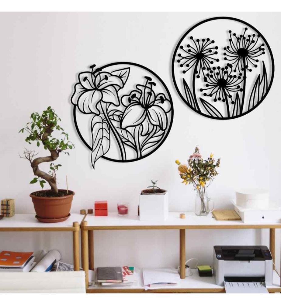 Decorative Metal Wall Accessory, Black, Metal