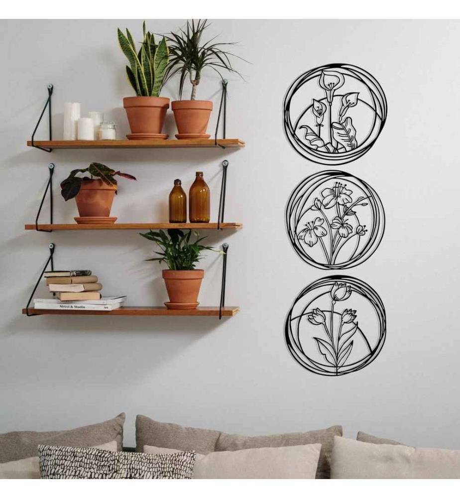 Decorative Metal Wall Accessory, Black, Metal