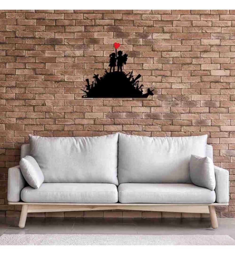Decorative Metal Wall Accessory, Black, Red, Metal