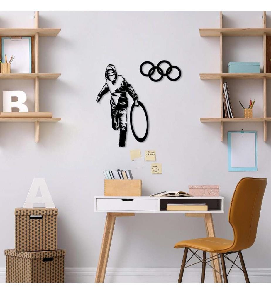 Decorative Metal Wall Accessory, Black, Metal