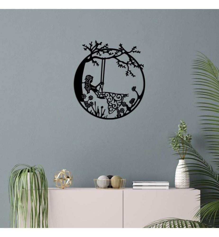 Decorative Metal Wall Accessory, Black, Metal