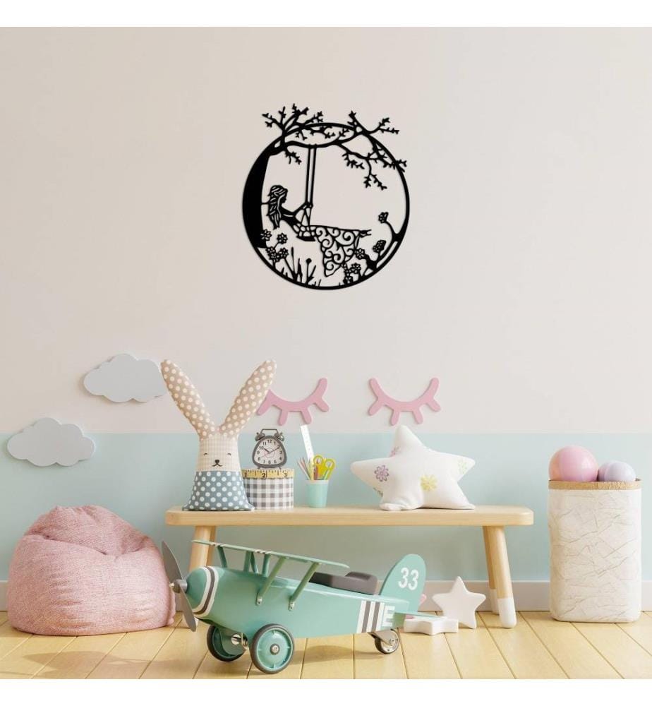 Decorative Metal Wall Accessory, Black, Metal
