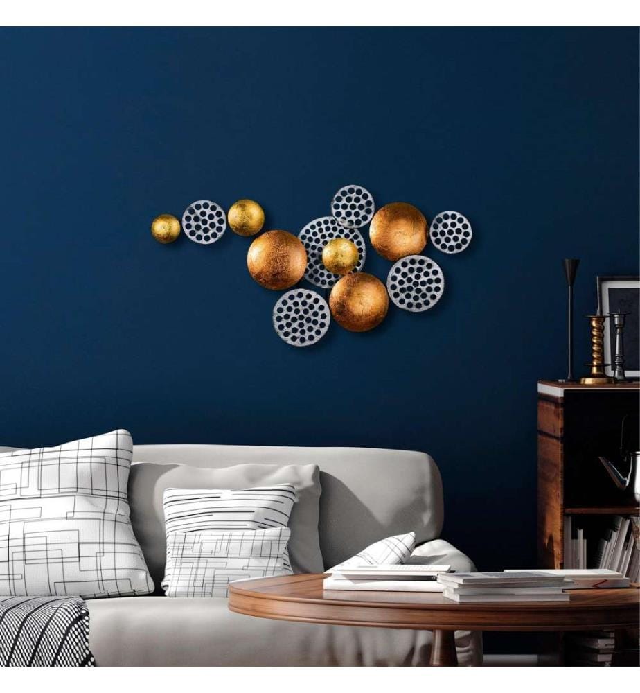 Decorative Metal Wall Accessory, Silver, Copper, Metal