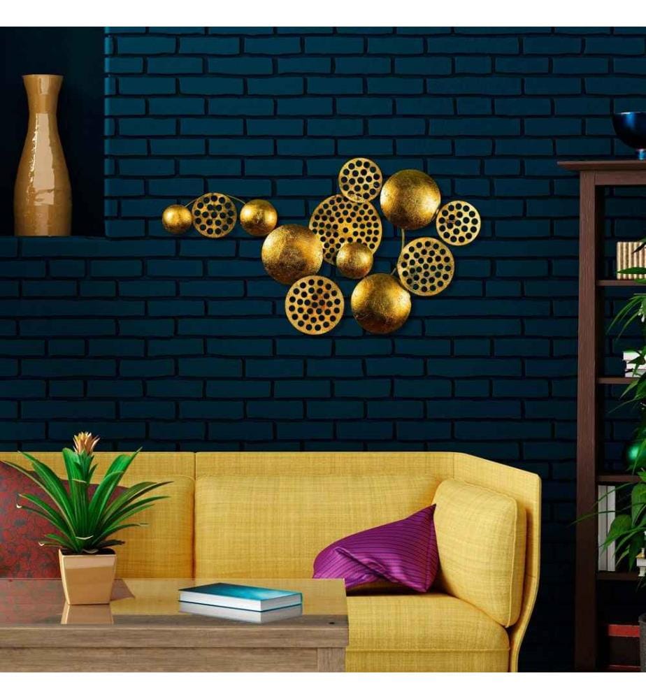 Decorative Metal Wall Accessory, Gold, Metal