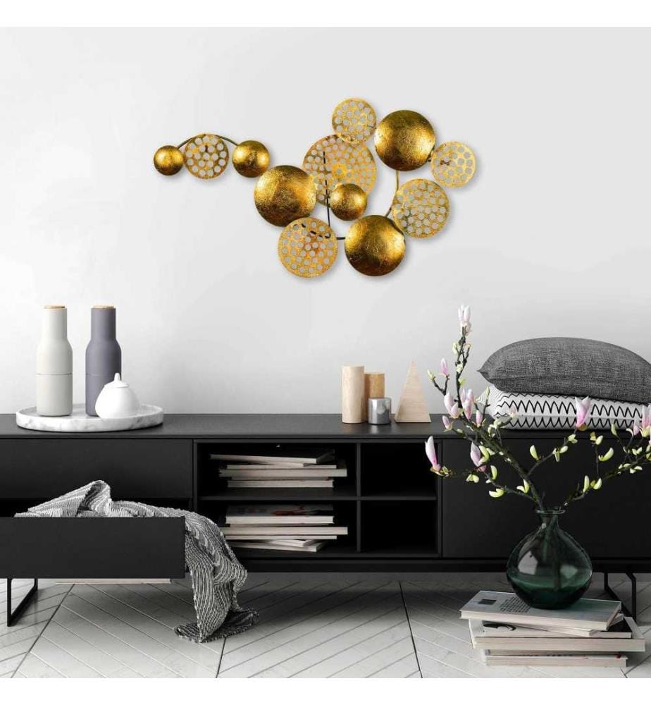 Decorative Metal Wall Accessory, Gold, Metal