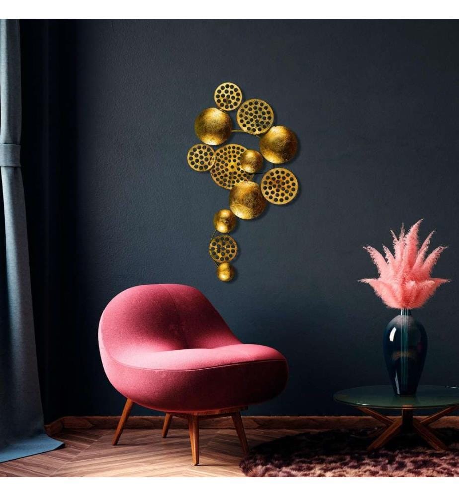 Decorative Metal Wall Accessory, Gold, Metal