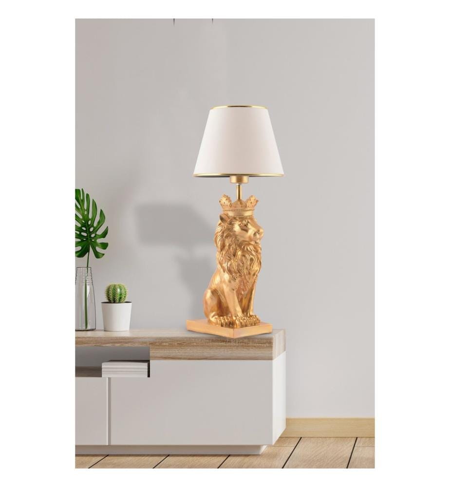 Lampe de table, blanc, argent, corps en polyester, capuchon en tissu