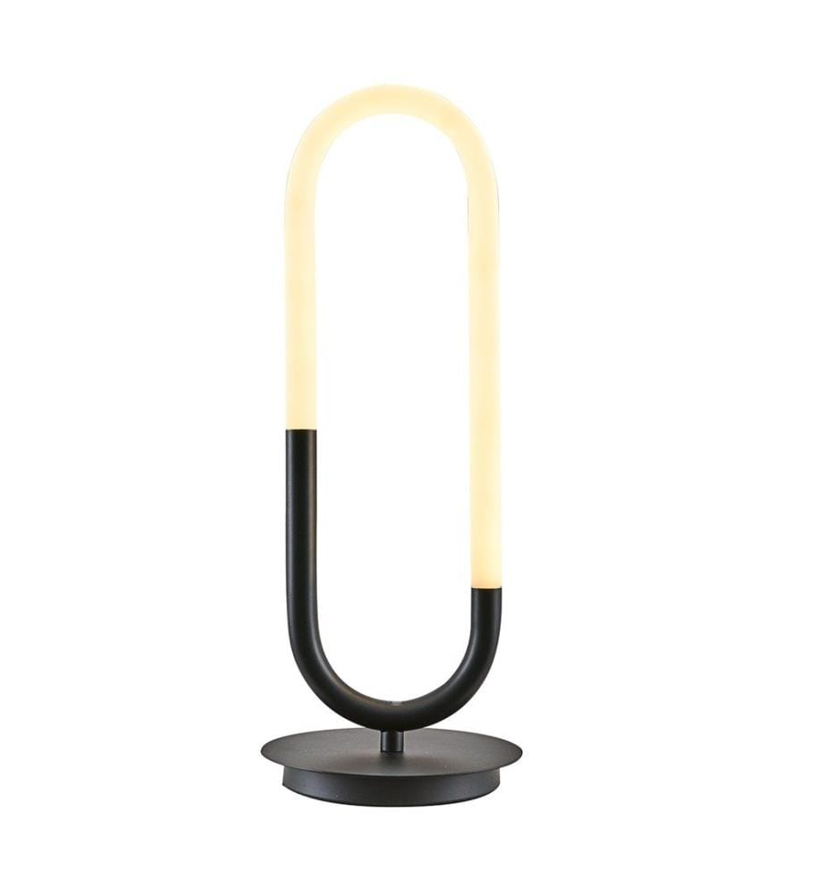 Lampe de table, noire, corps en métal, capuchon en acrylique