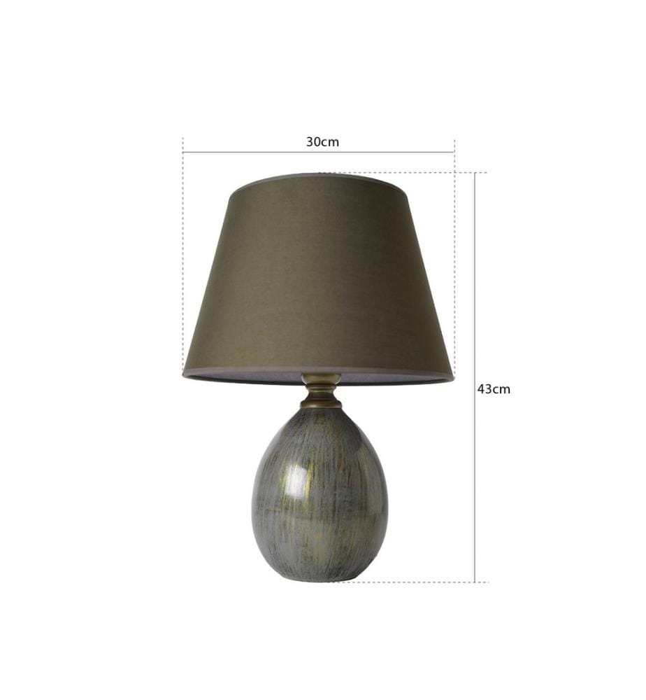 Lampe de table, Multicolor, Ceramic Body, Fabric Cap