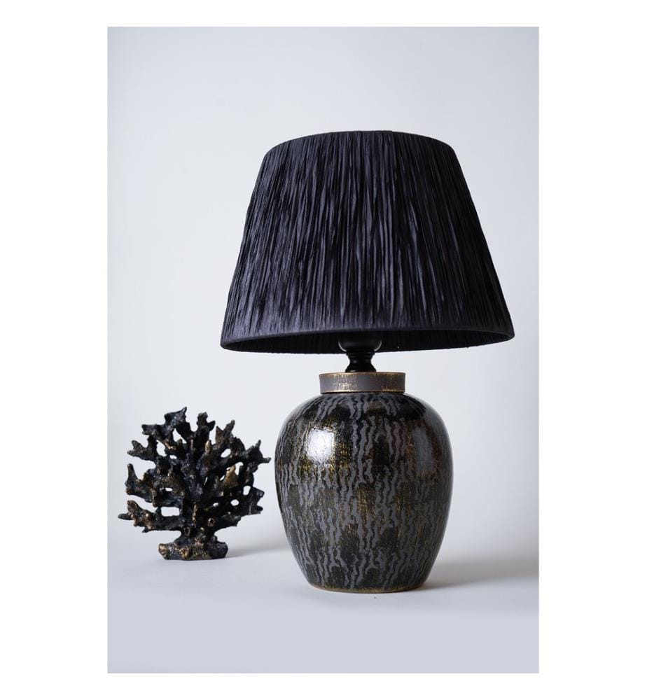 Lampe de table, Noir, Ceramic Body, Rope Cap