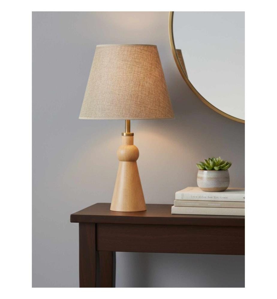 Lampe de table, bois, beige