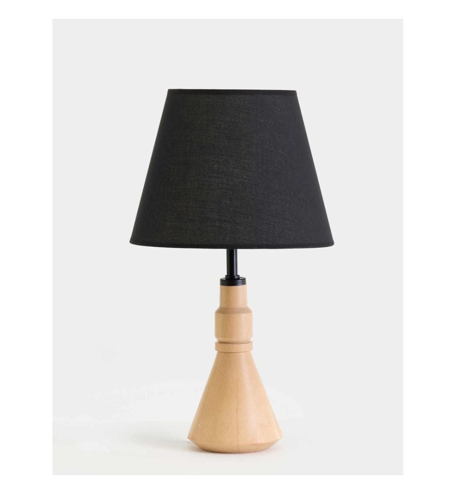 Tischleuchte, Holz, Schwarz