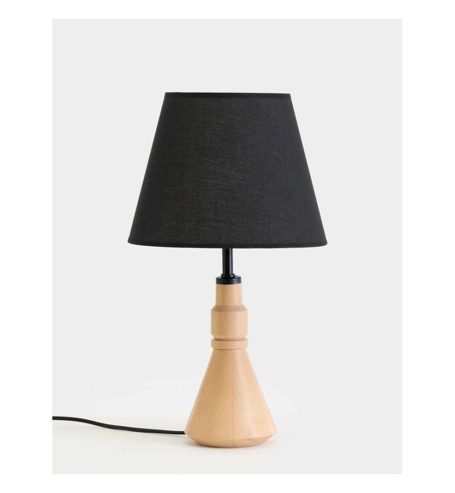 Tischleuchte, Holz, Schwarz