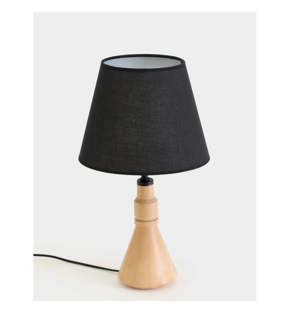 Tischleuchte, Holz, Schwarz
