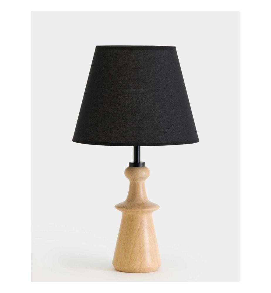 Tischleuchte, Holz, Schwarz