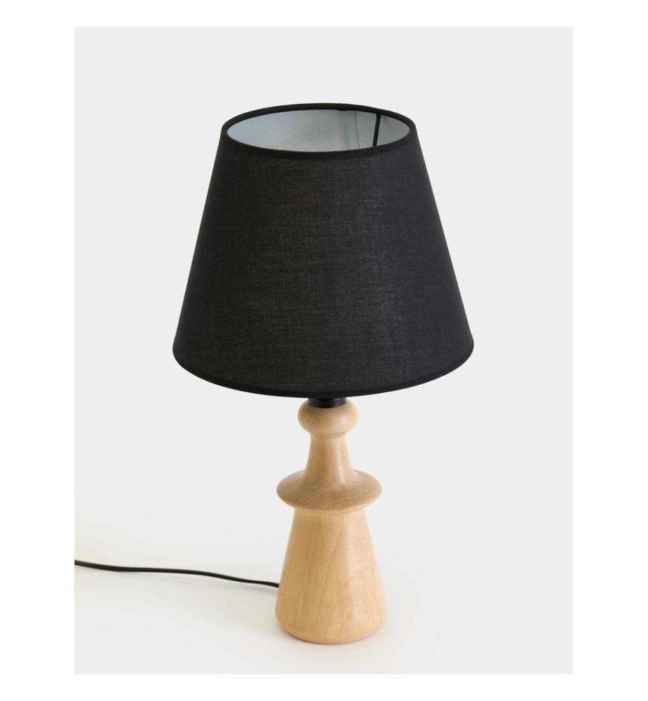 Tischleuchte, Holz, Schwarz