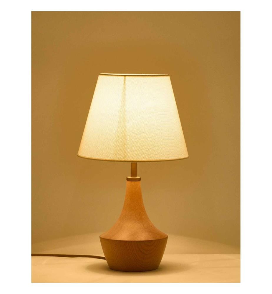 Lampe de table, bois, crème