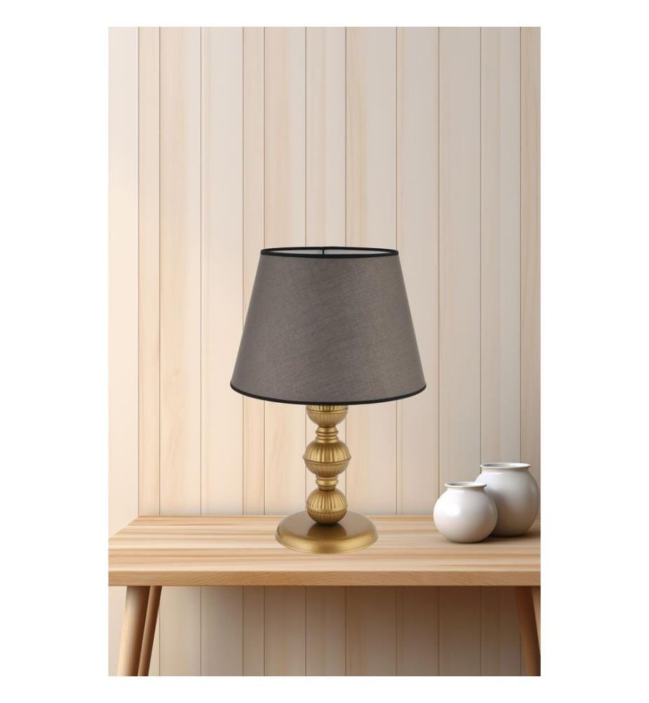 Lampe de table, pied en métal, or anthracite