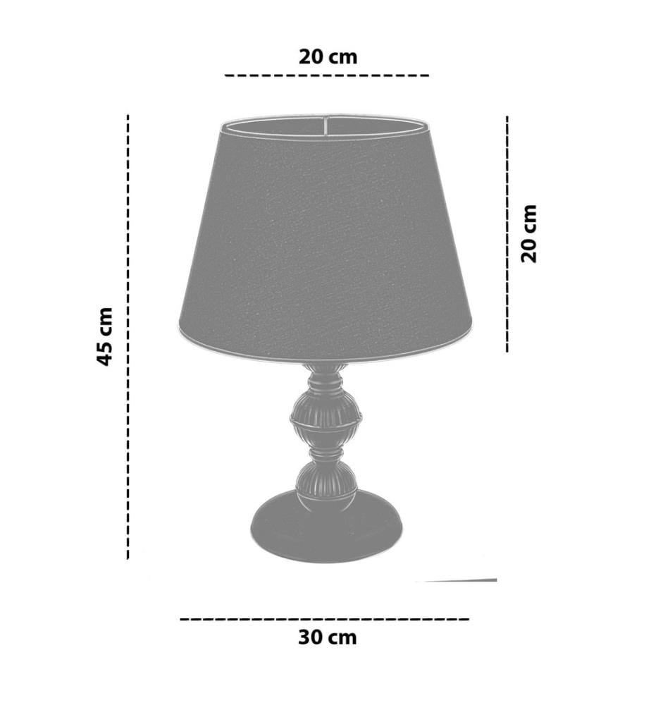 Lampe de table, pied en métal, or anthracite