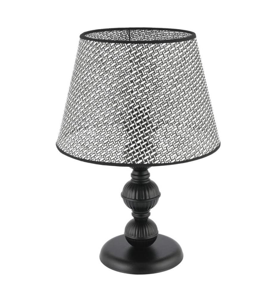 Lampe de table, pied en métal, gris, noir