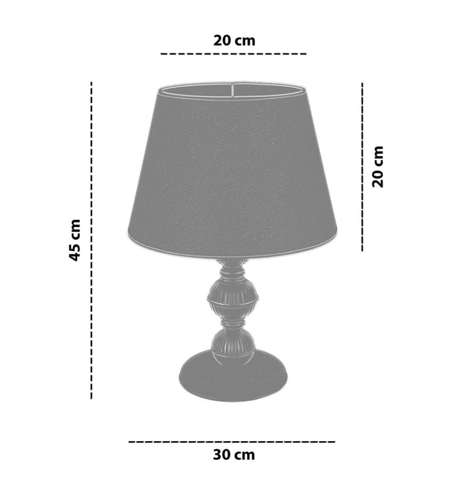 Lampe de table, pied en métal, blanc, noir