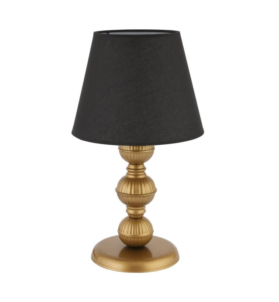 Lampe de table, pied en métal, noir et or