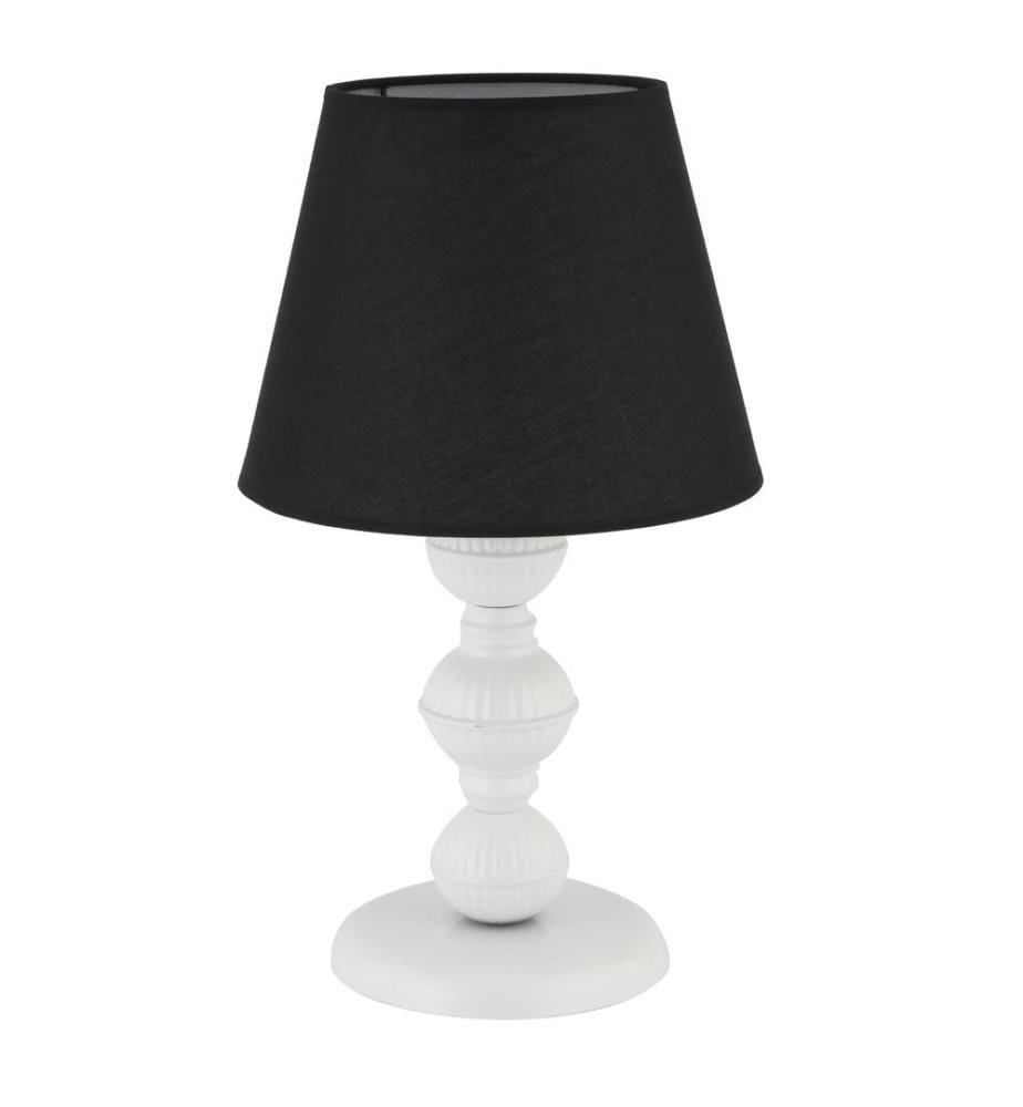 Lampe de table, pied en métal, noir et blanc