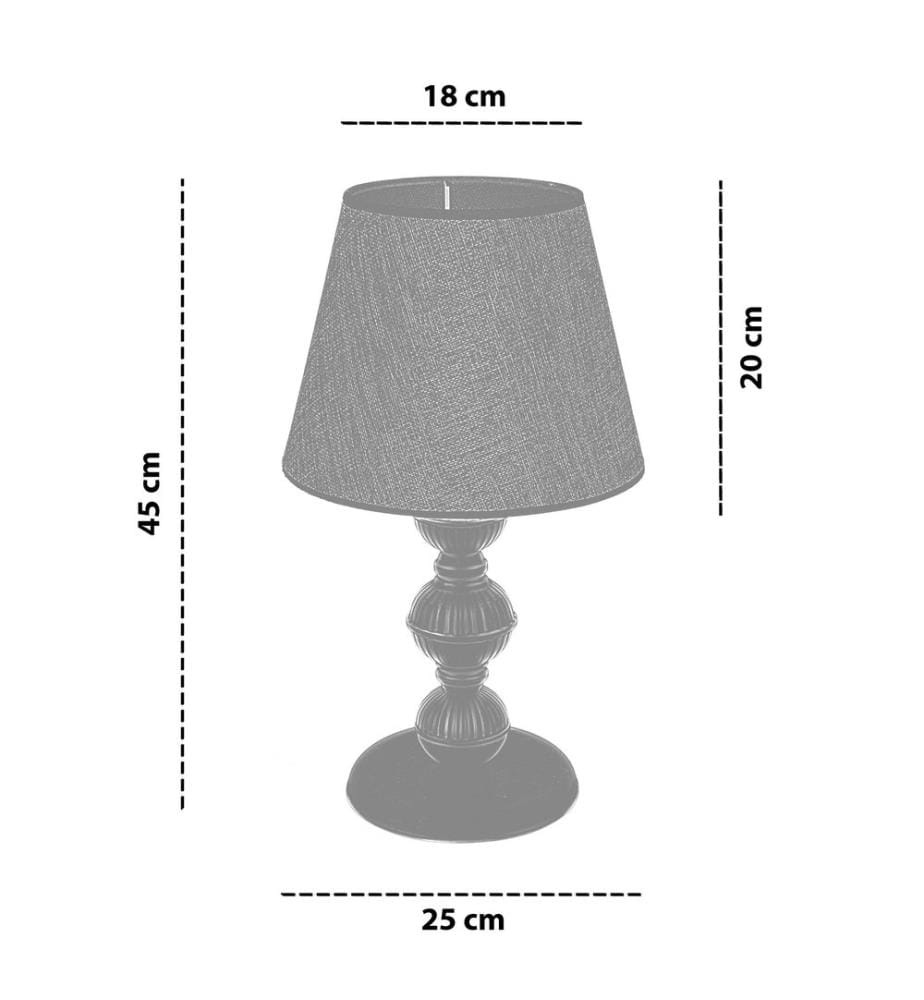 Lampe de table, pied en métal, noir et blanc