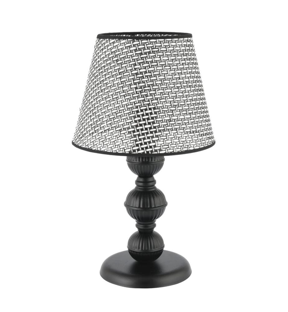 Lampe de table, pied en métal, gris, noir
