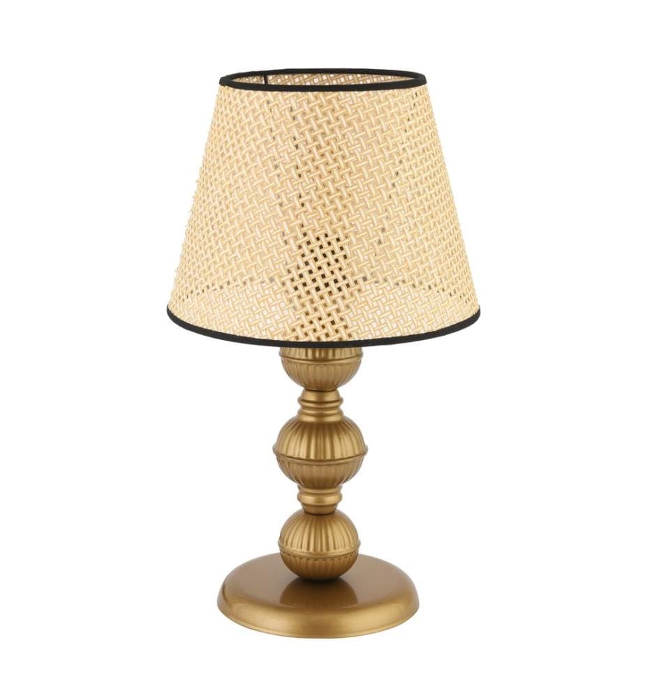 Lampe de table, pied en métal, beige, or
