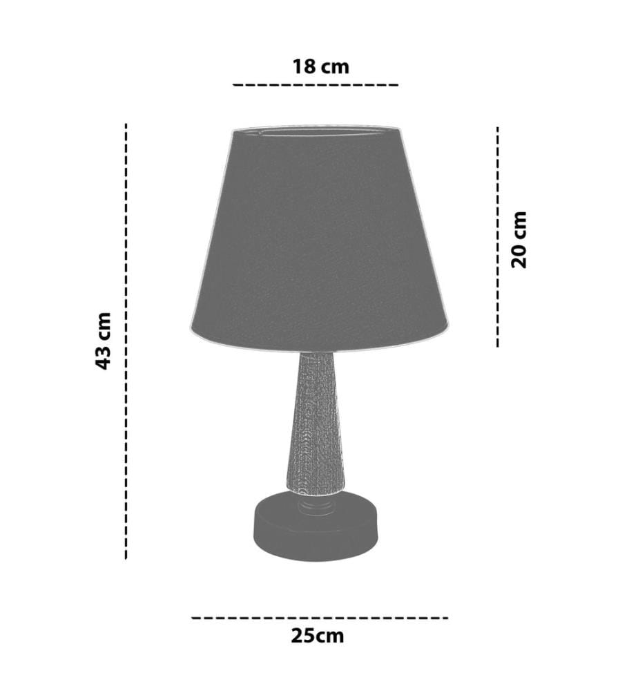 Lampe de table, pied en métal, noir, marron, or
