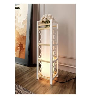 Lampadaire, 100 % bois plastique, blanc