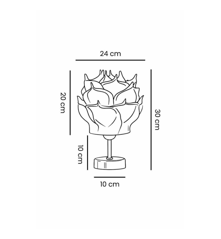 Lampe de table, corps en métal, blanc, noir