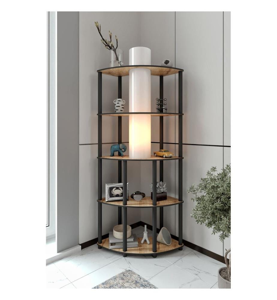Stehlampe, Korpus aus Kraftpapier und MDF, Eiche