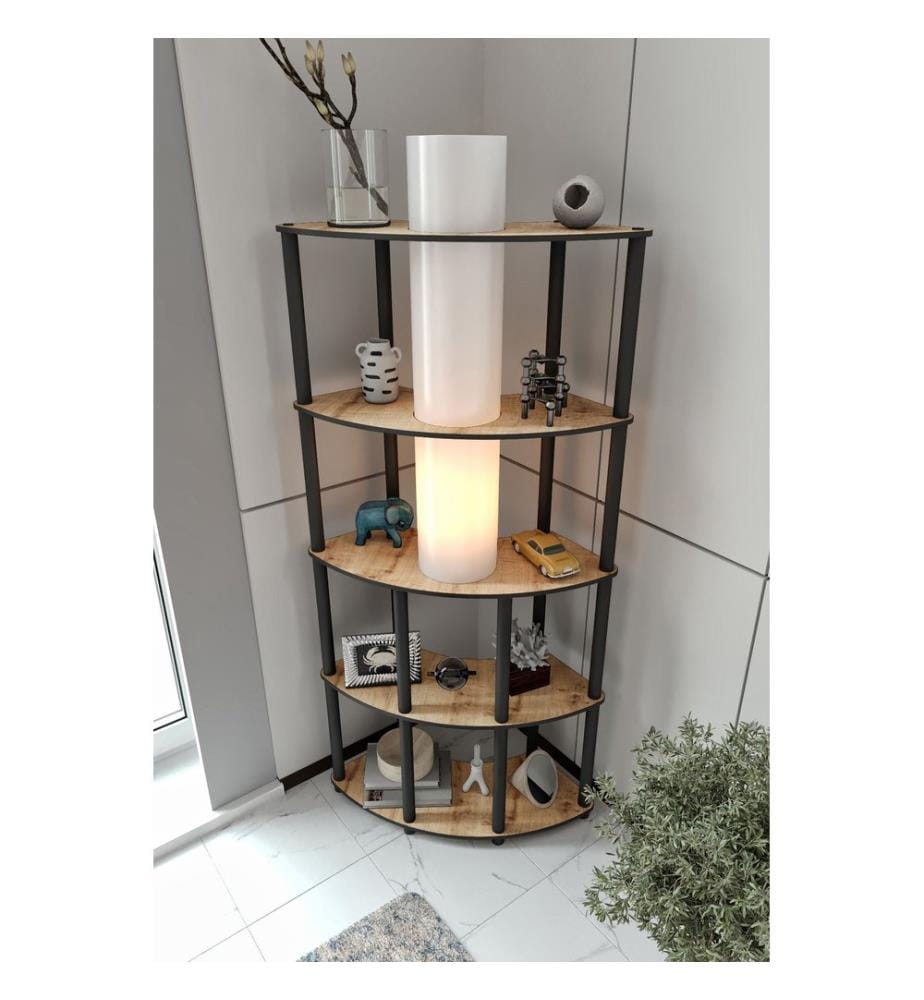 Stehlampe, Korpus aus Kraftpapier und MDF, Eiche
