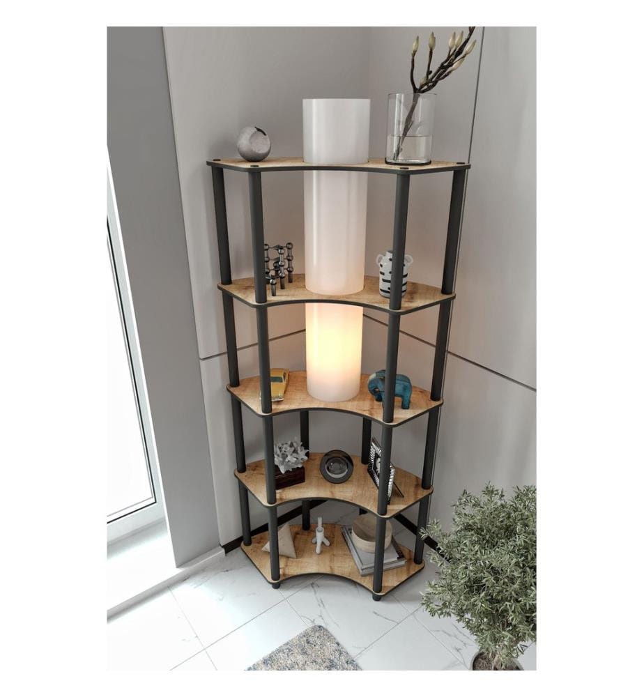 Stehlampe, Korpus aus Kraftpapier und MDF, Eiche