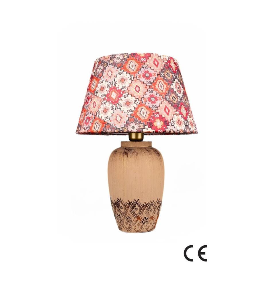 Lampe de table, corps en céramique, marron