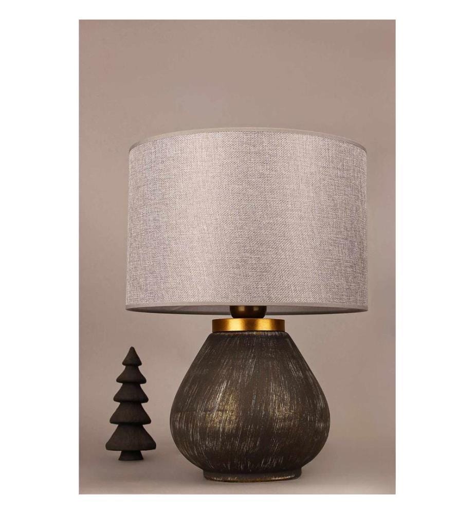Lampe de table, corps en céramique, gris foncé