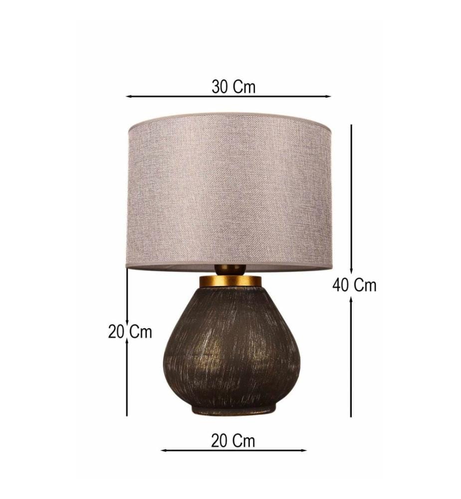 Lampe de table, corps en céramique, gris foncé