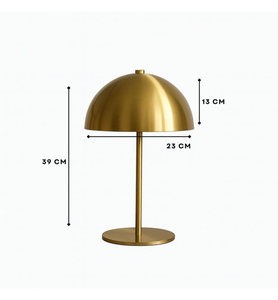 Lampe de table, corps en métal, dorée